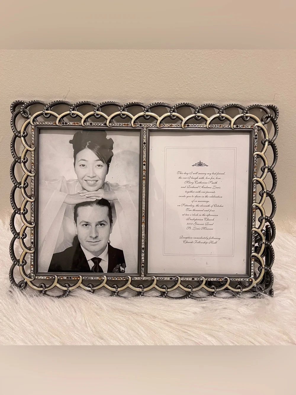 Crystal Studded Double Invitation Frame by Royal Limited